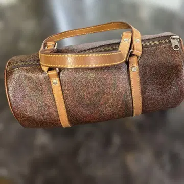 브라운 합성 피혁 핸드백