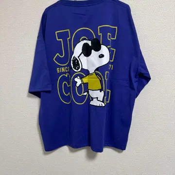 택 포함 새상품 USJ 스누피 조쿨 T셔츠 보라색 L사이즈