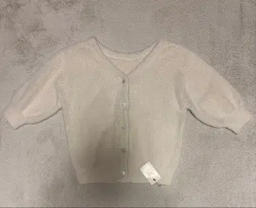 새상품 MISCH MASCH 칠부 소매 스웨터 니트 가디건 라메 화이트