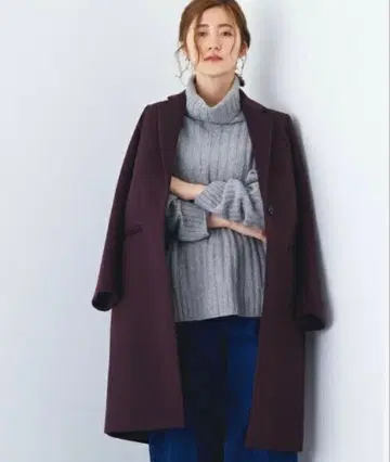 STUDIOUS 체스터 코트 버건디 사이즈 0