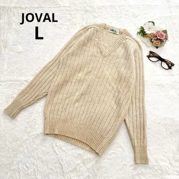 JOVAL V넥 니트 스웨터 여성용 L 오피스 풀오버
