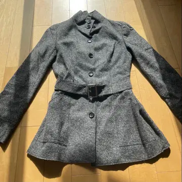 23구 울 혼방 그레이 벨트 코트