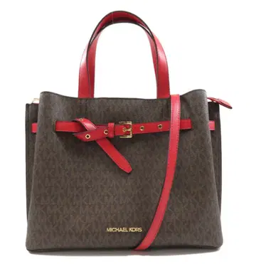 MICHAEL KORS 에밀리아 백 브라운/레드