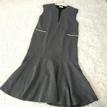 Helm 스키퍼 펄 슬리브리스 원피스 머메이드 점프 스커트 M 그레이