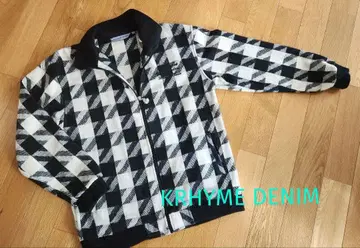 KRHYME DENIM 하운드투스 패턴 집업 트랙 자켓