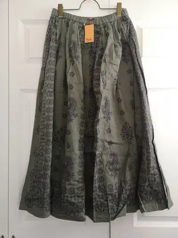 택 포함 새상품 차이하네 레이스 패턴 프린트 롱 스커트 보헤미안 오리엔탈