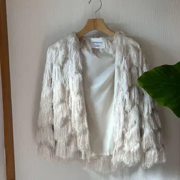 MARGAUX 마르고 프렌지 노카라 자켓 베이지 F