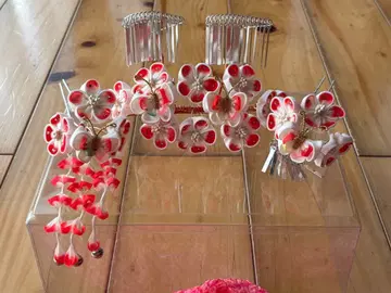 헤어콤 세트 꽃과 나비