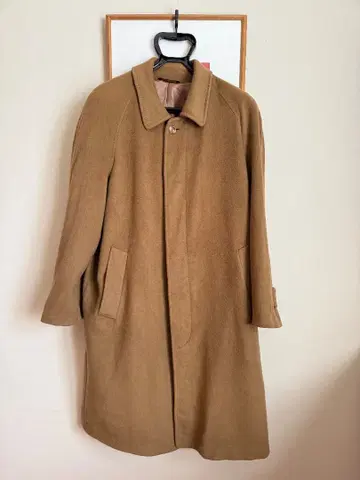 이탈리아제 캐시미어 롱 코트 카멜 남성용 S 사이즈