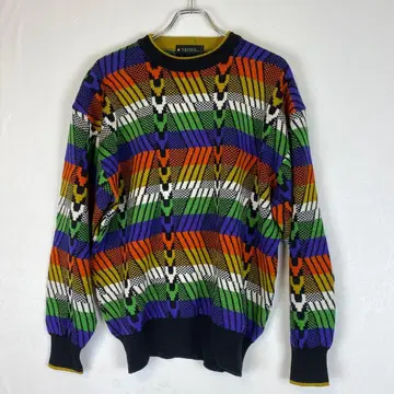 VIERSTENI 멀티 컬러 니트 스웨터 사이즈 L