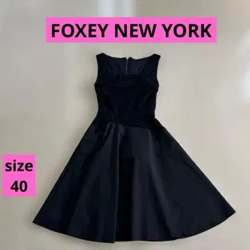 FOXEY NEW YORK 레이니 리틀 개더 원피스 40 BLACK