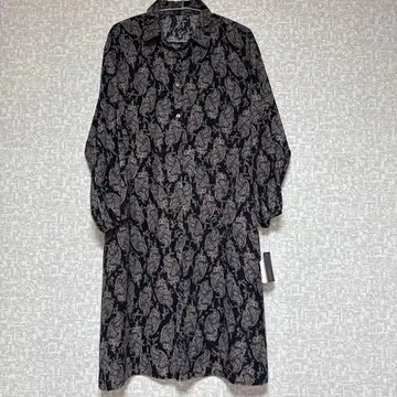 페이즐리 무늬 긴팔 셔츠 원피스