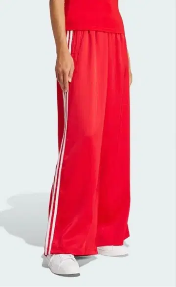 택 포함 새상품 새틴 와이드 레그 트랙 팬츠 빨간색 아디다스 오리지널