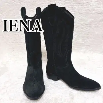 IENA [23.5] 웨스턴 블랙 부츠 인기 스웨이드