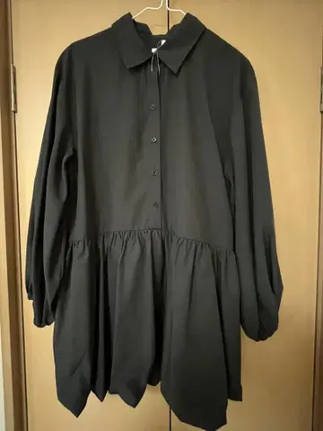 SPICK& SPAN 벌룬 셔츠 미니 원피스 블랙