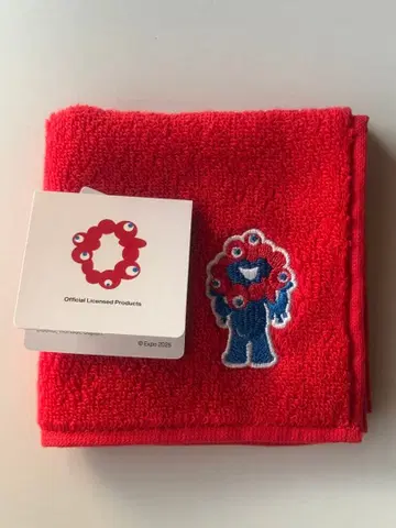 오사카 간사이 만박 미야쿠미야쿠 자수 핸드 타월 레드 빨간색