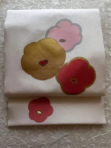 일품 한나리 교가 만수국 순수 실크 나고야 오비