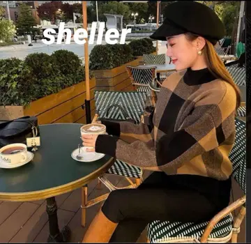 sheller 블록 체크 스웨터