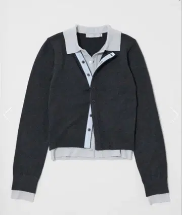 마우지 더블 레이어드 니트 셔츠