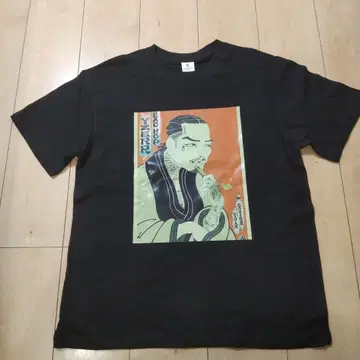 L 사이즈 BADHOP YZZER 아트 프린트 블랙 티셔츠