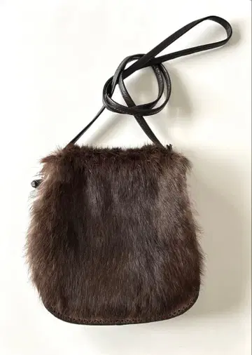 천연 가죽 퍼 숄더백