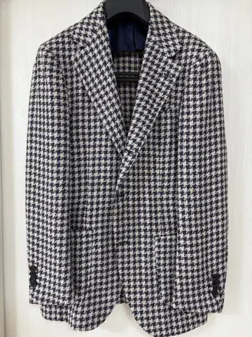 FERLA 믹스 패브릭 하운드 투스 자켓