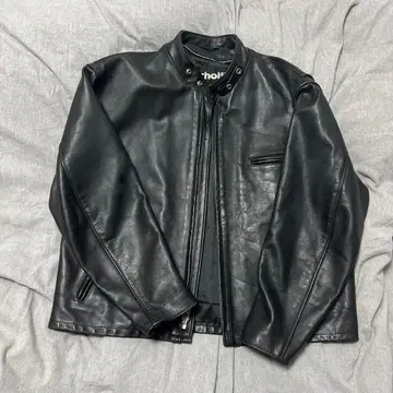 오버 사이즈 schott 라이더 자켓 641 블랙 천연 가죽 가죽