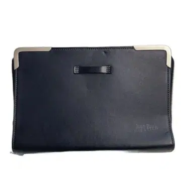 장 폴 고티에 가죽 클러치 백 세컨드 블랙 천연 가죽