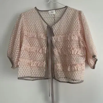 merry jenny 프릴 시스루 가디건