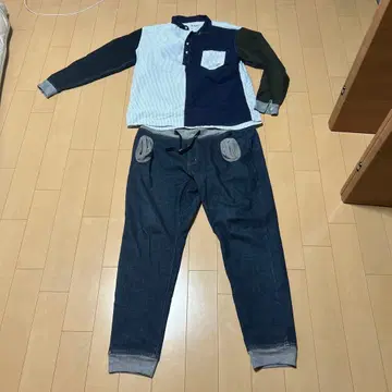 짐 마스터 데님 팬츠 셔츠 세트