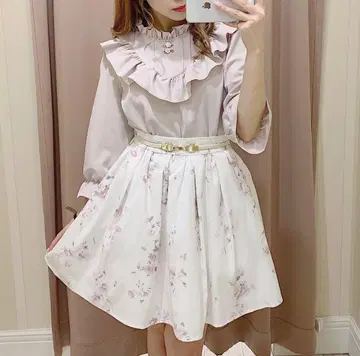 evelyn 장미 블라우스 꽃무늬 스커트