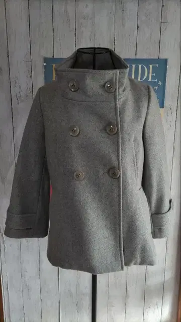 르 수크 스탠드 카라 그레이 코트