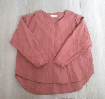 wafu. 린넨 V넥 상의 긴팔