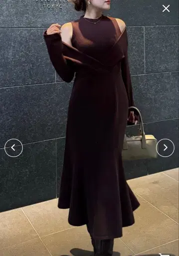 Cache-Coeur 레이어드 니트 드레스 herlipto