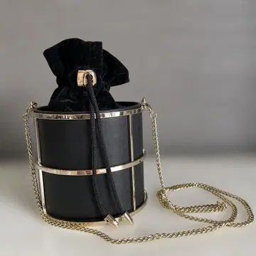 버킷형 블랙 파티 백