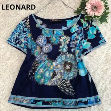 D21. 새상품급 LEONARD [ 트리밍/꽃무늬/빅 사이즈 티셔츠 ]