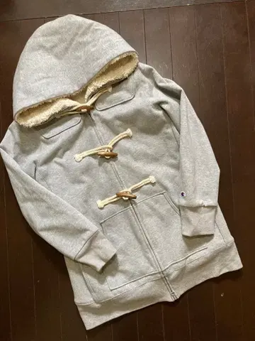 Champion 여성용 후드티 L 그레이 코팅 가공