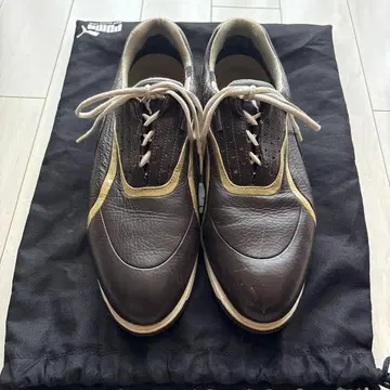 Puma 골프용 브라운 가죽 GORE-TEX 스니커즈