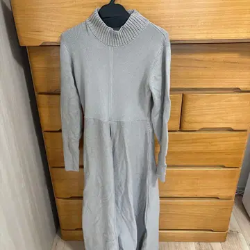 L'or 그레이 니트 롱 원피스 긴팔