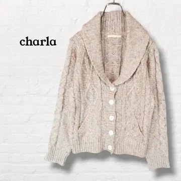 charla 숄카라 니트 가디건 [ M ] 베이지