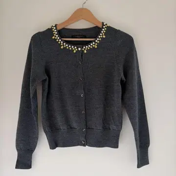 L'APIS LUCE 그레이 비즈 가디건