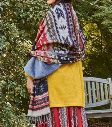 택 포함 새상품 차이하네 대형 스톨 담요 숄 에스닉 네이티브 무릎 담요