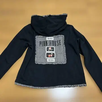 핑크하우스 깅엄 프릴 후드티