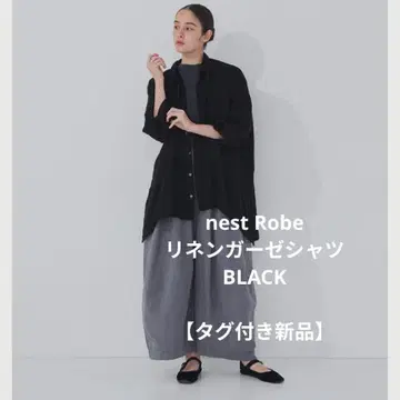 [ 택 포함 새상품 ] nest Robe 린넨 거즈 셔츠