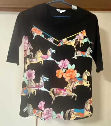 LEONARD 말과 꽃 프린트 튜닉 40 (L)