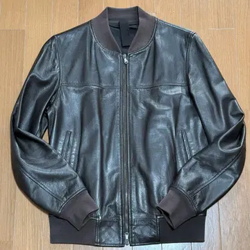 ORCIANI 가죽 자켓 블루종 다크 브라운 천연 가죽 46 사이즈