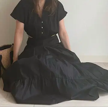 자라 오픈 숄더 포플린 원피스