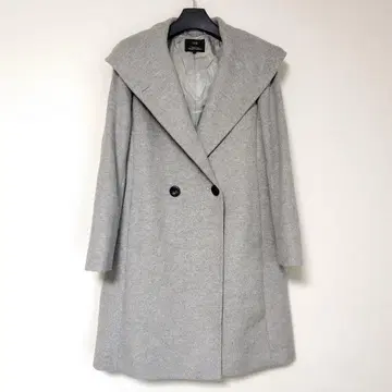 23구 울 캐시미어 롱 코트 후디드 코트 사이즈 38 라이트 그레이