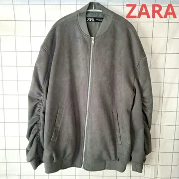 [ 새상품급 ] ZARA 블루종 MA-1 봄버 자켓 스웨이드풍 그레이