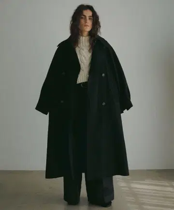 ETRE TOKYO 리버 트렌치코트 블랙 M 벨트 없음